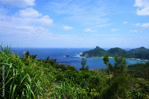 Beautiful blue ocean view from inazaki observation deck in Zamami island, Okinawa, Japan - 沖縄 座間味島 稲崎展望台からの眺望