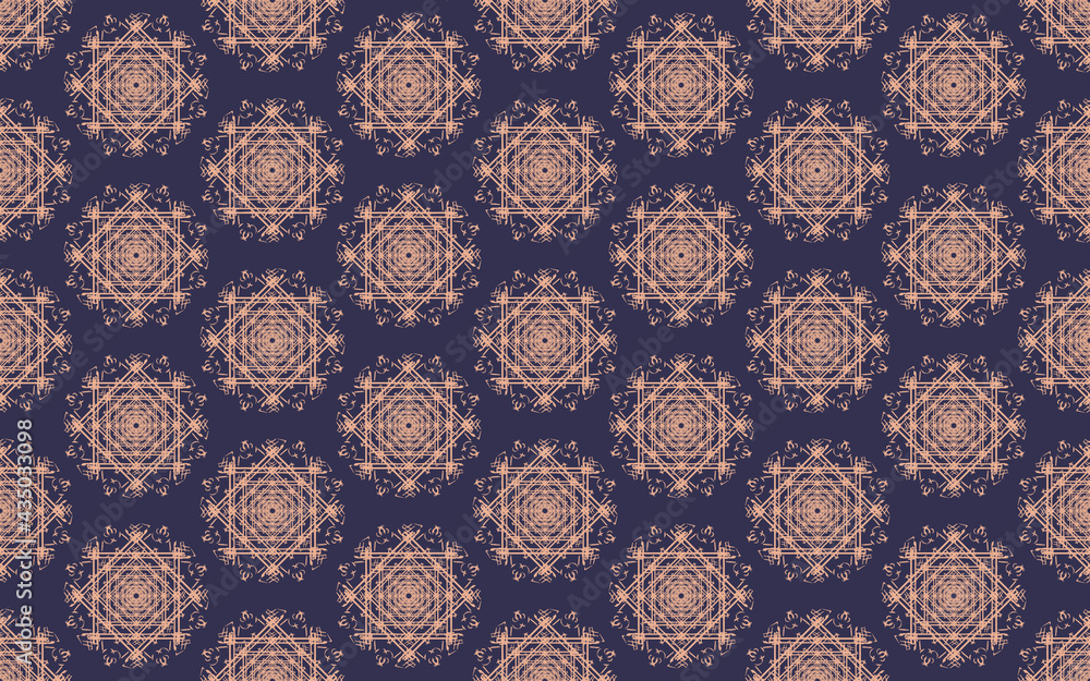 Golden yellow pattern on blue background Contemporary modern style abstract pattern design. For fabric patterns and more