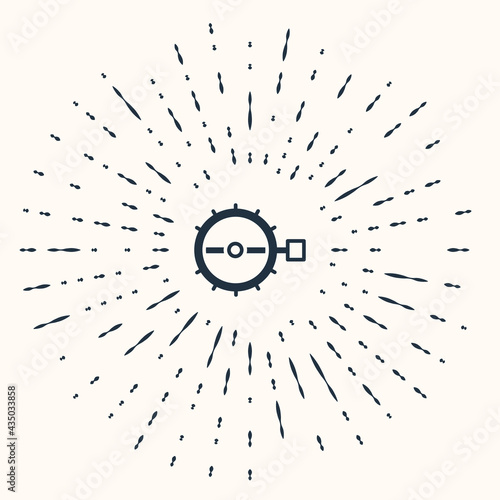 Grey Trap hunting icon isolated on beige background. Abstract circle random dots. Vector