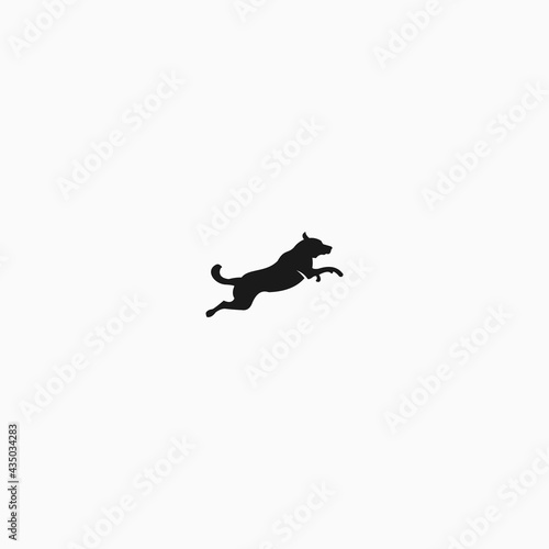Vector silhouette of a dog on a white background logo 