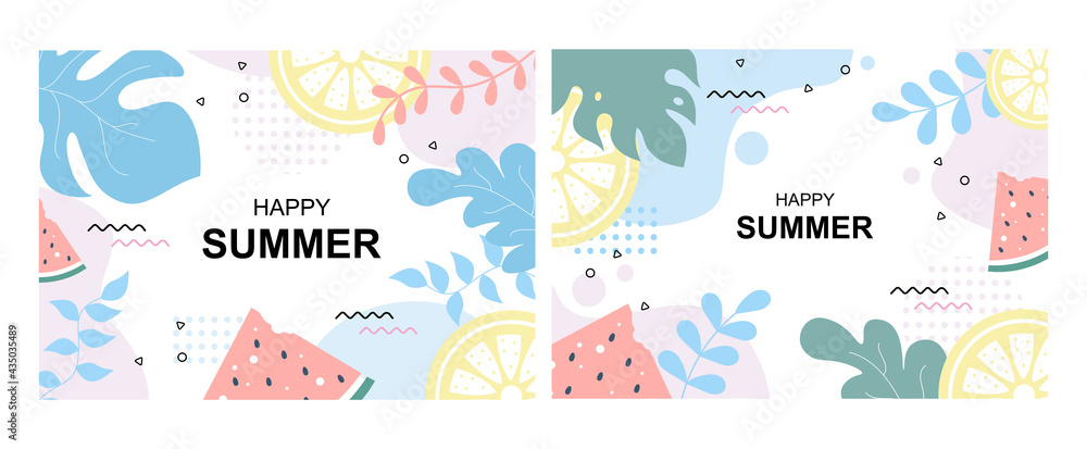 Happy Summer Time in Beach Seaside Vector Illustration for Background, Wallpaper or Banners