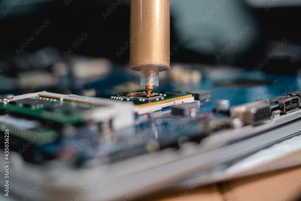 close up computer electronic circuit board