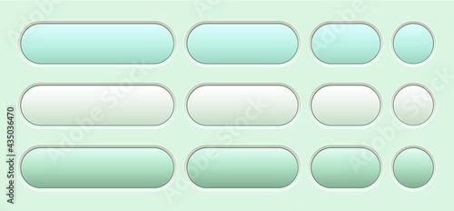 Buttons green isolated, int...