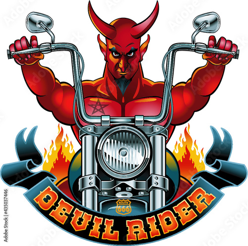 the devil driving on a motorcycle
