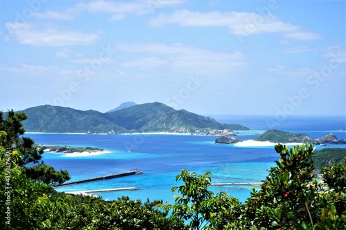 Beautiful blue ocean view from Nita observatory deck in Zamami island, Okinawa, Japan - 日本 沖縄 座間味島 ニタ展望台からの眺望