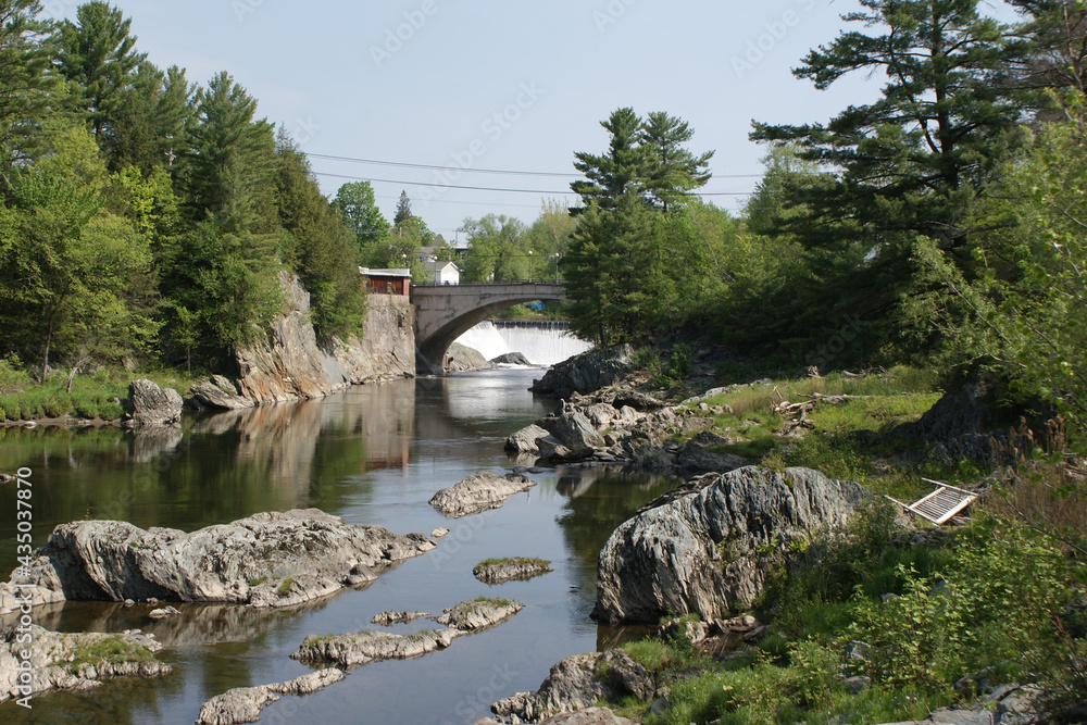 Bridge of flowers and lights in Enosburg Falls, Vermont Bridge of flowers and lights in Enosburg Falls, Vermont