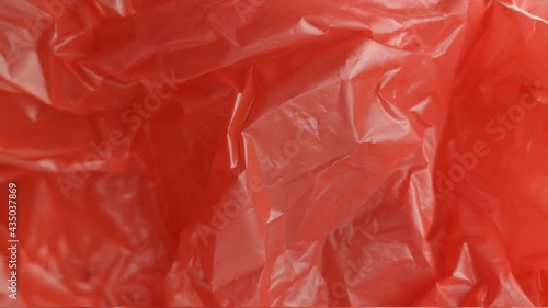 A Red Plastic Bag Texture for background, Plastic crumpled texture