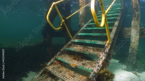 underwater staircase of jetty in Edithburg
