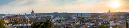 Panorama of Rome in the evening. Sunset