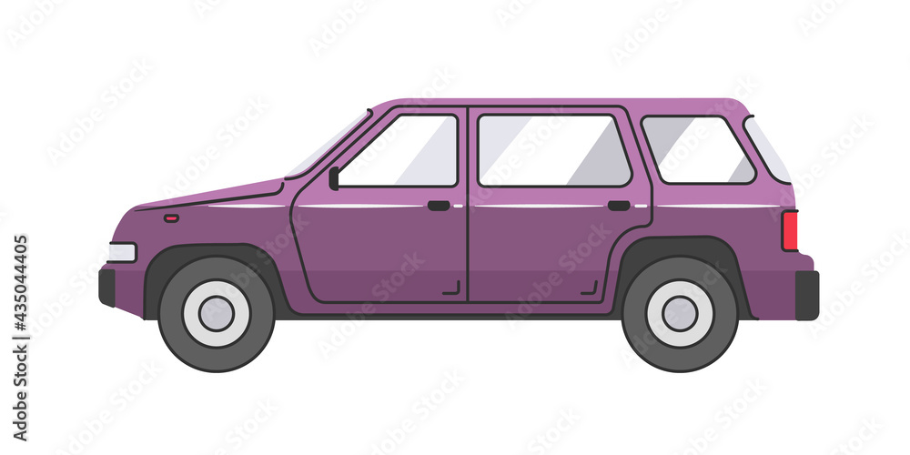 Retro car. The vehicle. Transport. Vector illustration in a flat style.