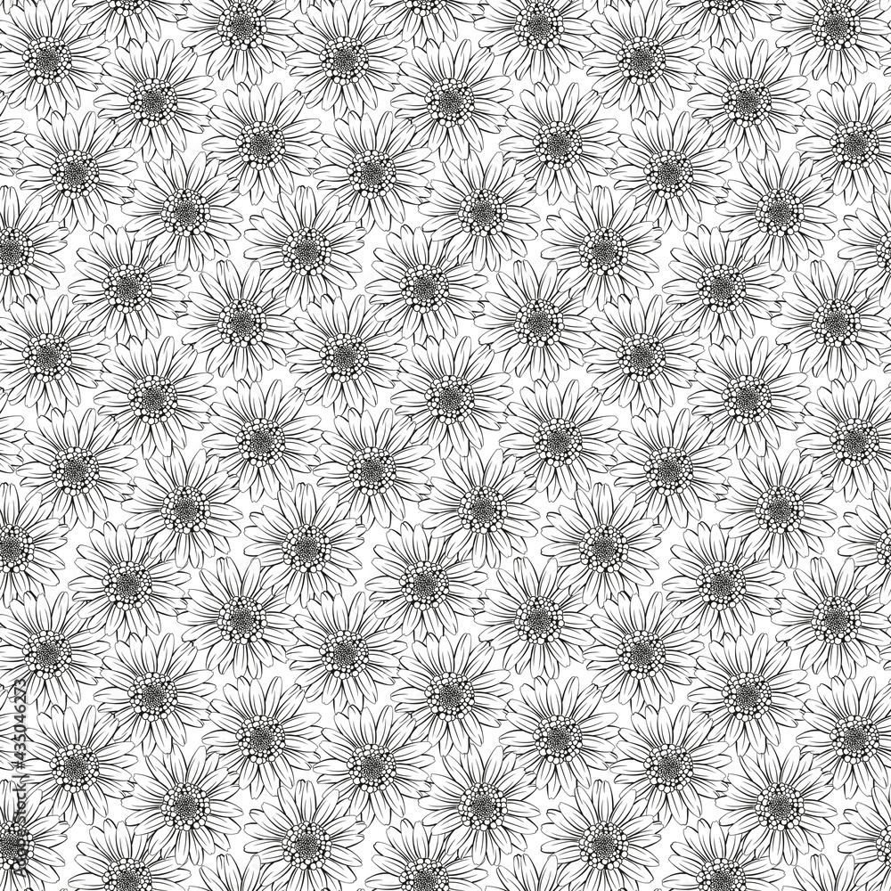 Daisy flower seamless fabric pattern, seamless digital paper Daisy flower seamless fabric pattern, seamless digital paper