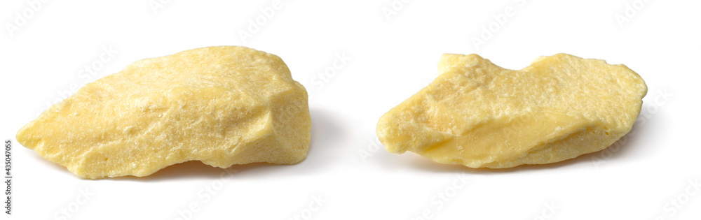 raw cocoa butter isolated on white background raw cocoa butter isolated on white background