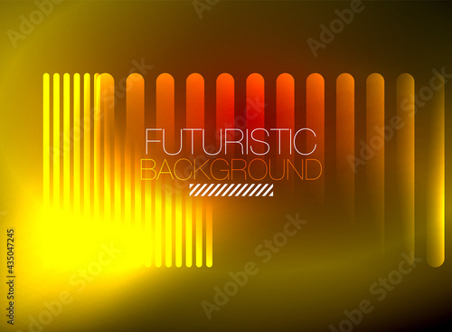 Bright neon color techno abstract background  shiny glowing neon lines in the dark background