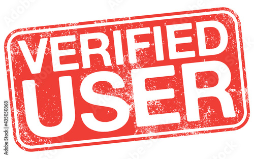 Verified User. Vector Grungy Rubber Stamp.