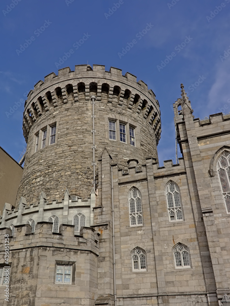 Detail of Dublin castle with Record tower. IReland Detail of Dublin castle with Record tower. IReland