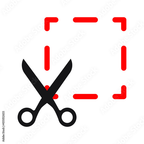 Scissors cut lines, coupon cutting icon. Scissor cutting icon vector illustration. Isolated on a blank background which can be edited.