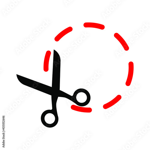 Scissors cut lines, coupon cutting icon. Scissor cutting icon vector illustration. Isolated on a blank background which can be edited.