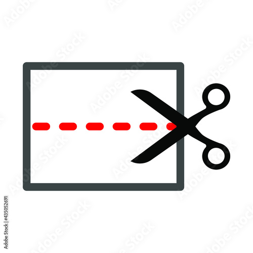 Scissors cut lines, coupon cutting icon. Scissor cutting icon vector illustration. Isolated on a blank background which can be edited.
