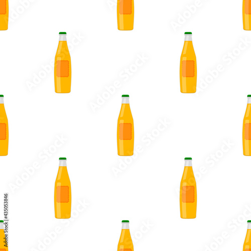 Illustration on theme seamless beer glass bottles with lid for brewery