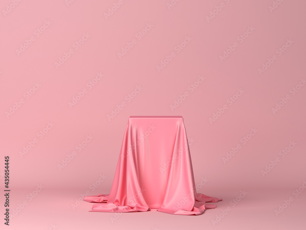 Cube covered with piece of cloth - obrazy, fototapety, plakaty 