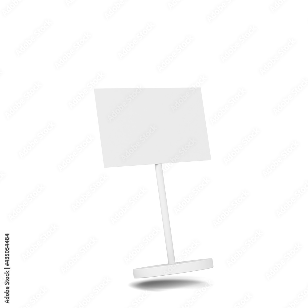 Blank sign on a metal pole stand mockup Blank sign on a metal pole stand mockup