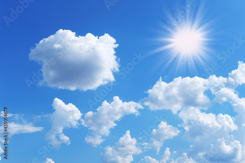 Blue sky and clouds wallpaper background and sunny day