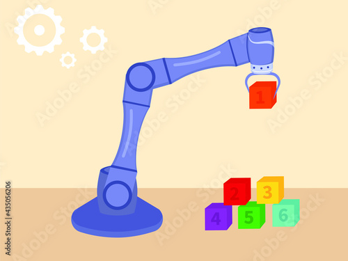 A robot for collaboration. Modern robotics. Cobot automation is a concept of human-friendly industry solutions.