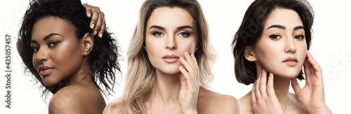Fotografie Multi-ethnic beauty and skincare