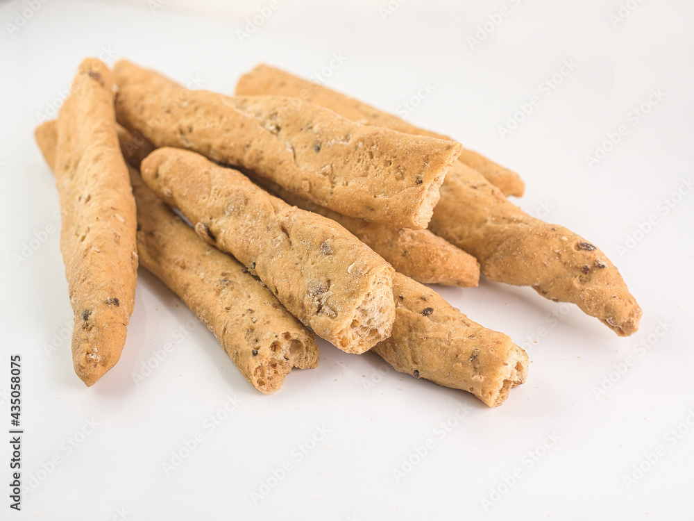 Isolated breadsticks on white background Isolated breadsticks on white background