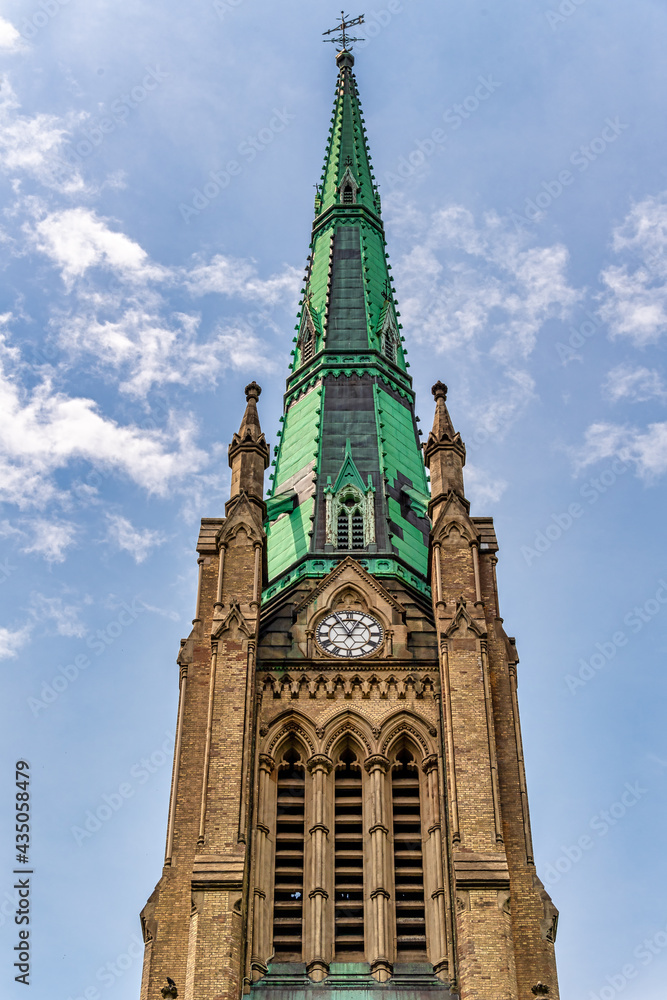 Colonial architecture of the Saint James Cathedral Church in Toronto, Canada