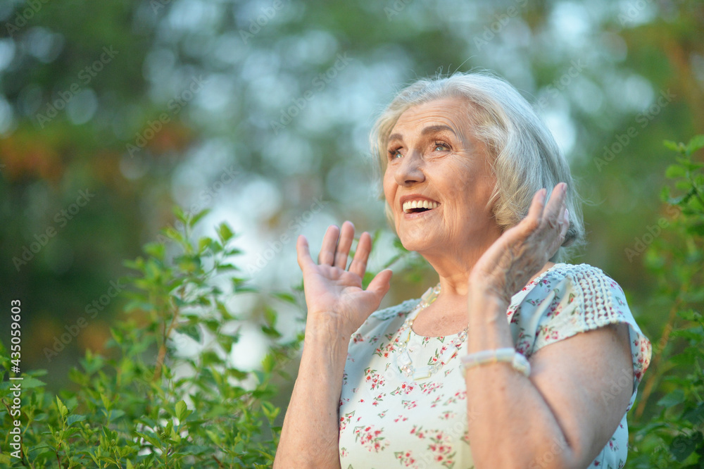 happy senior beautiful woman in spring park happy senior beautiful woman in spring park