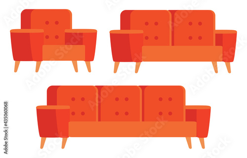 Interior Design Concept With Flat Furnitures