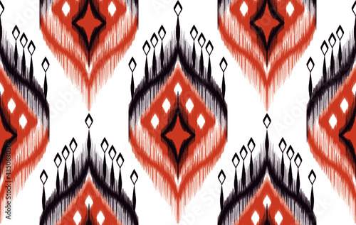 Ethnic Indian tribal ikat pattern necklace embroidery style. Geometric Aztec fabric carpet ornament chevron textile decoration. Neckline vector illustrations .