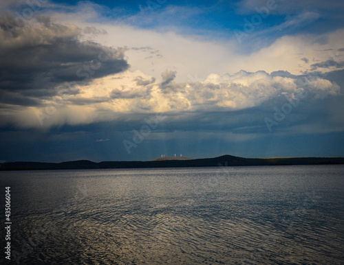 Wind Turbines Across Lake Champlain Lake Champlain from Grand Isle VT