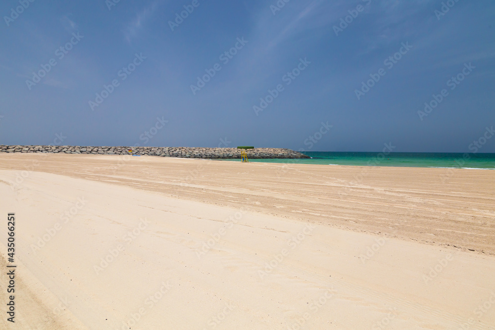 Beach. Blue sea and white sand. Summer time. Seacost Beach. Blue sea and white sand. Summer time. Seacost