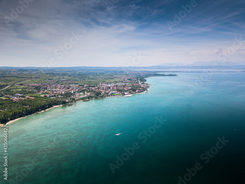 Italy, May 202: aerial view of the city of Peschiera del Garda in the province of Verona in Veneto. © cristian