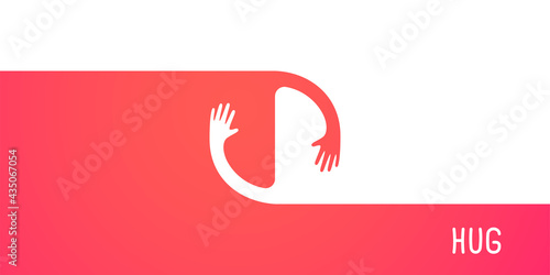Hands hugs in circle shape illustration
