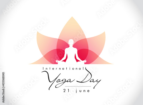 International Yoga day 21 june web banner EPS10 vector.Meditation Practice Yoga Colorful Fitness Concept. Vector illustration