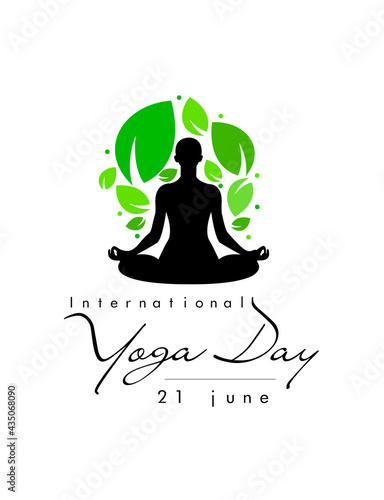 International Yoga day 21 june web banner EPS10 vector.Meditation Practice Yoga Colorful Fitness Concept. Vector illustration