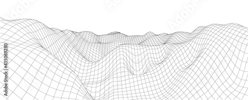 3d wireframe of building. sketch design.Vector