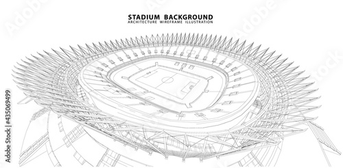 3D wireframe of stadium or sport arena. vector