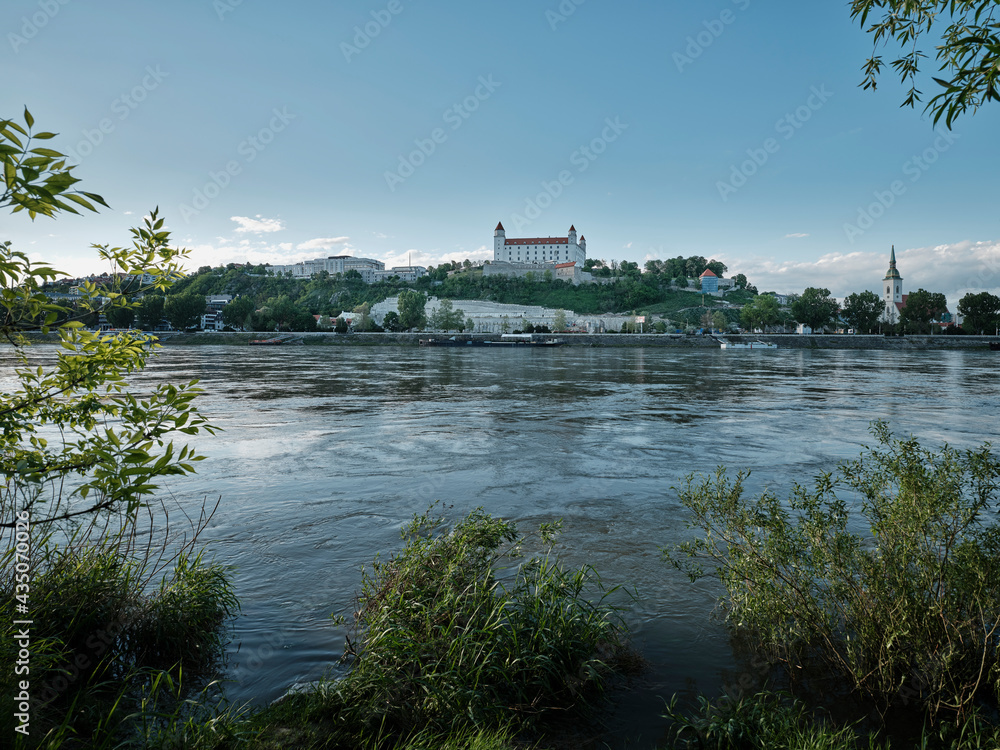 Obraz premium Bratislava castle and Danube river, Slovakia