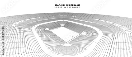 3D wireframe of stadium or sport arena. vector