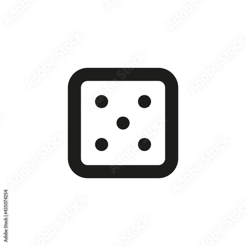 Dice cube icon for mobile and web games UI design, gambling, chance games concept.