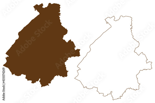 Birkenfeld district (Federal Republic of Germany, State of Rhineland-Palatinate) map vector illustration, scribble sketch Birkenfeld map