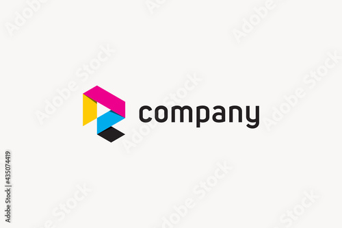 Free Download Modern Initial Letter R Logo. Colorful Geometric Shapes Origami Style with Shadows isolated on White Background. Usable for Business and Branding Logos. Flat Vector Logo Design Template Element. - GFXLoad