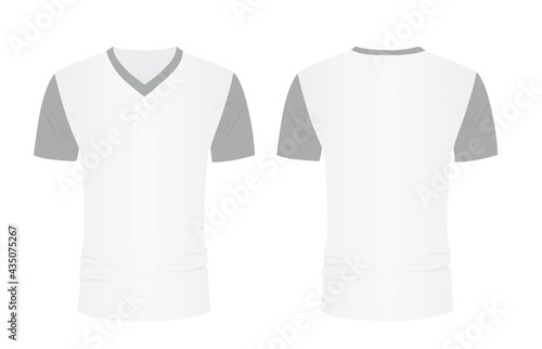 White v neck t shirt. vector illustration