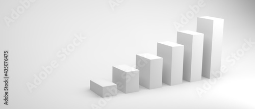 3D render illustration of bar graph