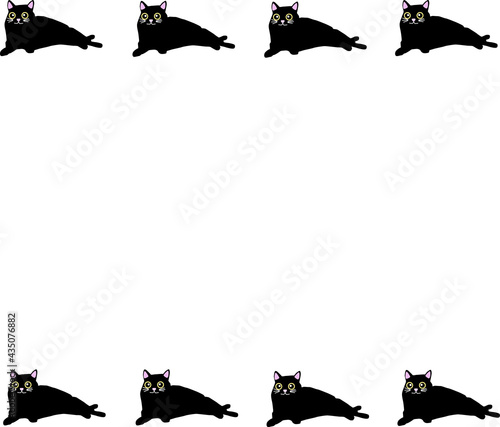 横になって休む猫のイラスト素材