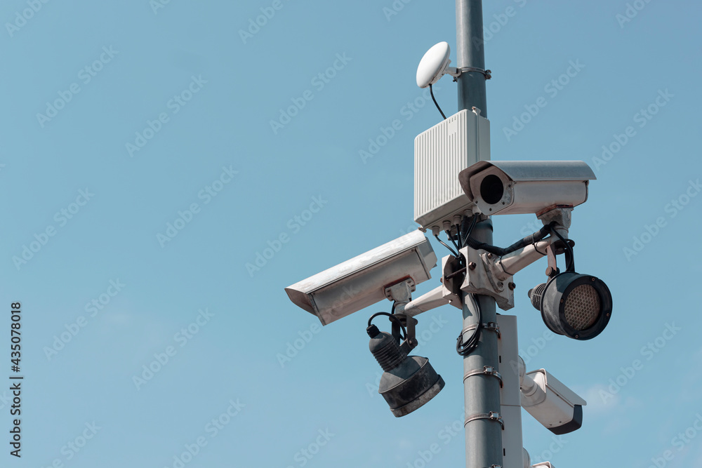 Cameras security on pole, cctv security surveillance system Cameras security on pole, cctv security surveillance system